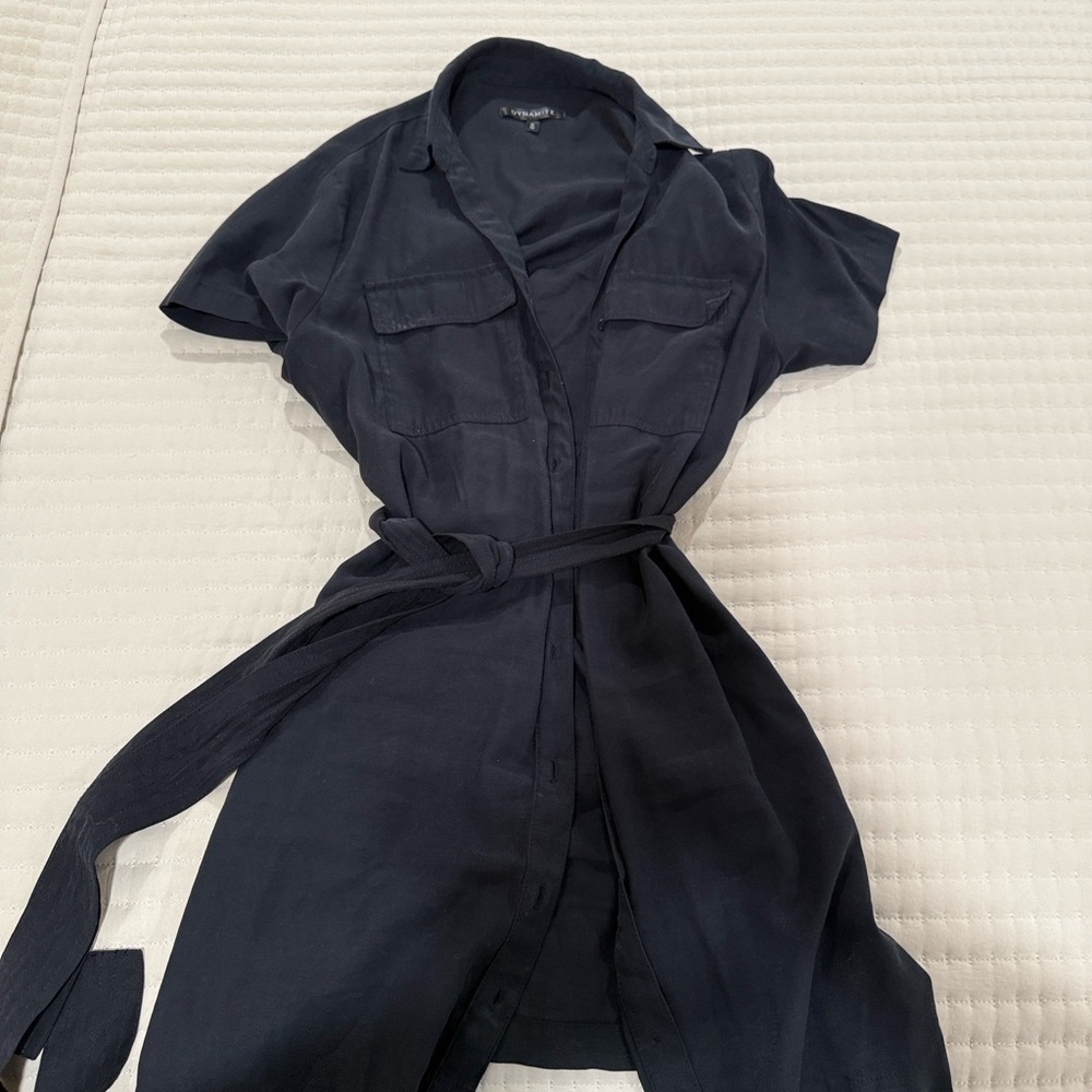 Dynamite Navy Shirt Dress
